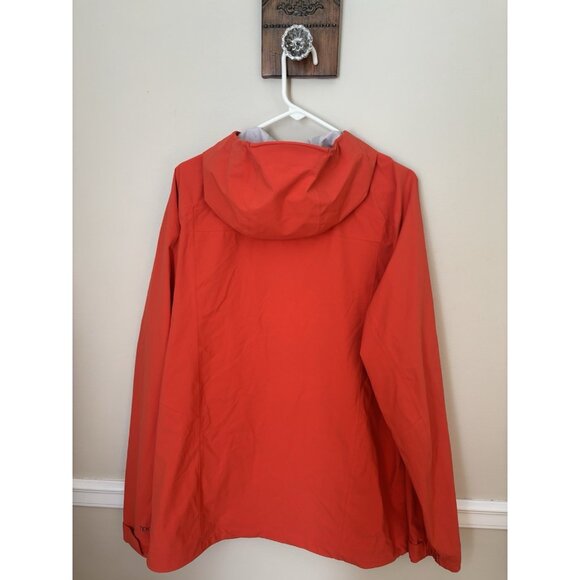 LL Bean Mens Size Large Tek Hooded Water Wind Resistant Full Zip Orange - Picture 6 of 7